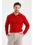 Kırmızı Erkek Polo Yaka Fitilli Triko Kazak 5