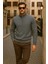 Erkek Kışlık Polo Yaka Antrasit Fermuarlı Sweatshirt 4