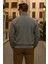Erkek Kışlık Polo Yaka Antrasit Fermuarlı Sweatshirt 6