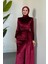 Selis Balık Model Kadife Kumaş Tesettür Abiye- Bordo 2