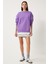 Fermuar Detaylı Şardonlu Sweatshirt LUB0003 Mor 1
