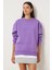 Fermuar Detaylı Şardonlu Sweatshirt LUB0003 Mor 3