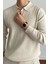 Erkek Bej Slim Fit Uzun Kollu Polo Yaka Triko Kazak 5