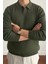 Erkek Haki Slim Fit Uzun Kollu Polo Yaka Triko Kazak 1
