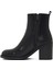 Kadın Siyah Fermuarlı Kalın Topuklu Deri Bot 25WFD512018 4