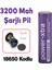 Şarjlı Pil PX18650 Mor Batarya 3.6V Li-Ion Uzun Ömürlü Yüksek Kapasite Şarj Edilebilir 3200MAH 1