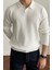 Erkek Beyaz Slim Fit Uzun Kollu Polo Yaka Triko Kazak 3