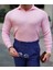 Pembe Erkek Polo Yaka Fitilli Triko Kazak 1