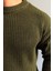 Erkek Haki Regular Fit Bisiklet Yaka Örgülü Triko 2