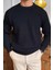 Erkek Siyah Regular Fit Bisiklet Yaka Örgülü Triko 3