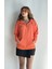 Kadın Kapüşonlu Fermuarlı Cep Detaylı Oversize Hırka Sweatshirt 3