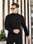 Siyah Erkek Slim Fit Yarım Balıkçı Fitilli Triko KAZAK-TRZ19158R01S 1
