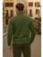 Erkek Kışlık Polo Yaka Haki Fermuarlı Sweatshirt 5