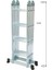 16 Basamak 4.50 M Alüminyum Akrobat Katlanır Merdiven – 1.6 mm Et Kalınlığı, 150 kg Taşıma Kapasiteli, Çok Amaçlı 4