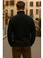 Erkek Kışlık Polo Yaka Siyah Fermuarlı Sweatshirt 6