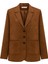 4780 Kadın Normal Kesim Suni Süet Blazer Ceket Kahve 2