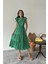 Ulak Handmader Zümrüt Fırfırlı Düğmeli Elbise 1