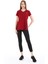 Kadın %100 Pamuk V Yaka T-Shirt Fragum Bordo 5