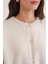6902 Kadın Sakallı Basic Yumuşak Dokulu Triko Hırka Naturel 4