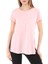Kadın %100 Pamuk Bisiklet Yaka T-Shirt Fumus Pembe 1