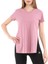 Kadın %100 Pamuk V Yaka T-Shirt Fragum Pembe 1