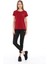 Kadın %100 Pamuk Bisiklet Yaka T-Shirt Fumus Bordo 5