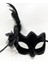 Siyah Süet Yandan Tüylü Incili Parti Maskesi 2