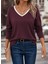 Ulak Handmader Kadın Uzun Kollu V Yakalı Viskon Iki Iplik Bluz 3