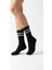 Kadın 2’li Tenis Çorabı – Siyah Beyaz Çizgili Spor Çorap – Nefes Alabilir Rahat Konçlu 3
