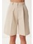 Cepli Bermuda Dokuma Şort LFK0015 Krem 4