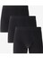 Erkek Pamuklu Boxer Düz Siyah Esnek 3'lü Paket Yaz Koleksiyonu 1