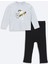 Yeni Sezon Bisiklet Yaka Uzun Kollu Baskılı Erkek Bebek Tişört ve Pantolon 2'li Takım 1