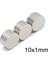 50 Adet 10X1MM Yuvarlak Neodyum Mıknatıs Güçlü Dayanıklı Magnet Nikel Kaplama 1