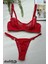 Kırmızı Balenli Kapsız Tül Bralet Sütyen Takımı 3