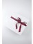 Beyaz Boş Hediye Kutusu Bordo Kurdeleli Kutu Yılbaşı Kutu 21 cm x 21 cm x 9.4 cm 3