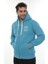 Erkek Turkuaz Standart Fit Normal Kesim Içi Polarlı Tam Fermuarlı Kapüşonlu Pamuklu Sweatshirt 4