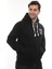 Erkek Siyah Standart Fit Normal Kesim Içi Polarlı Tam Fermuarlı Kapüşonlu Pamuklu Sweatshirt 2
