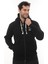 Erkek Siyah Standart Fit Normal Kesim Içi Polarlı Tam Fermuarlı Kapüşonlu Pamuklu Sweatshirt 3