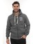 Erkek Koyu Gri Standart Fit Normal Kesim Içi Polarlı Tam Fermuarlı Kapüşonlu Pamuklu Sweatshirt 1