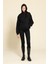 Oversize Kanguru Cepli Siyah Sweatshirt 3