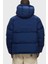 Down Fill Jacket Kaztüyü Dolgu Sabit Kapüşonlu Çivit Mavi Mont 3