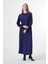 Kadife Detaylı Elbise Mor 38800 1