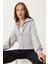 Dik Yaka Fermuarlı Modal Sweatshirt LUB0308 Taş Grisi 2