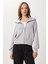 Dik Yaka Fermuarlı Modal Sweatshirt LUB0308 Taş Grisi 3