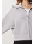 Dik Yaka Fermuarlı Modal Sweatshirt LUB0308 Taş Grisi 5