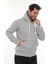 Erkek Açık Gri Standart Fit Normal Kesim Içi Polarlı Tam Fermuarlı Kapüşonlu Pamuklu Sweatshirt 2