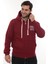 Erkek Bordo Standart Fit Normal Kesim Içi Polarlı Tam Fermuarlı Kapüşonlu Pamuklu Sweatshirt 5