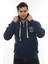 Erkek Mavi Standart Fit Normal Kesim Içi Polarlı Tam Fermuarlı Kapüşonlu Pamuklu Sweatshirt 5