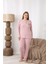 Şardonlu Interlok Kumaş Büyük Beden Kışlık Kadın Pijama Takımı 1160 1