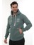 Erkek Petrol Standart Fit Normal Kesim Içi Polarlı Tam Fermuarlı Kapüşonlu Pamuklu Sweatshirt 5